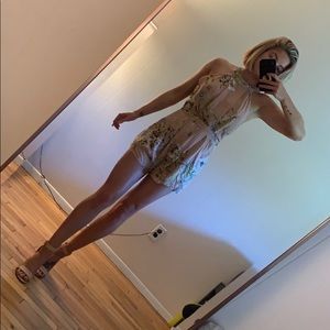 Light pink flowered romper